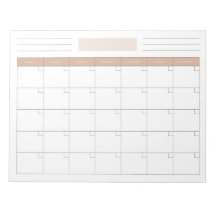 Bloco de Notas do Planejador de Calendário Mensal 