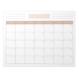 Bloco de Notas do Planejador de Calendário Mensal 