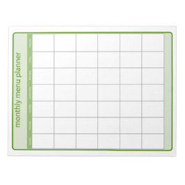 Bloco de Notas do Planejador de Menu Mensal