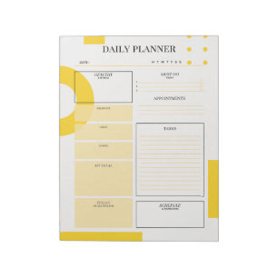 Bloco de Notas do Planejador Diário Amarelo