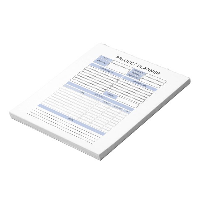 Bloco de Notas do Planejador do Projeto (Invertido)