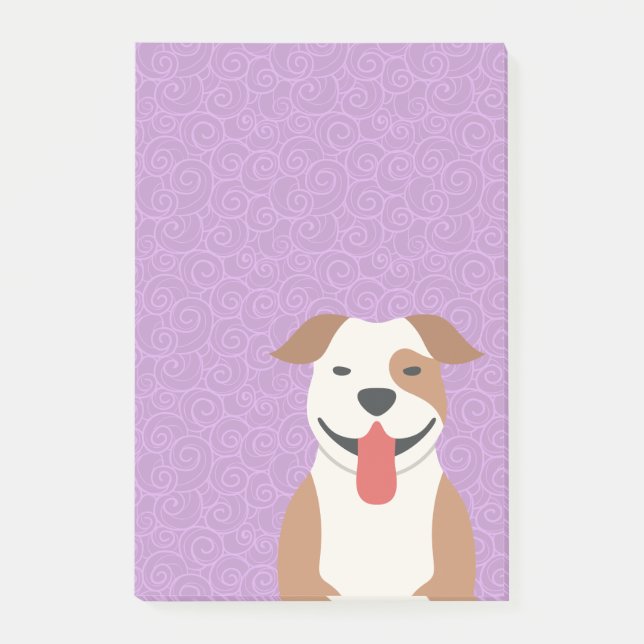 Bloco de notas do post-it de Terrier de pitbull (Frente)