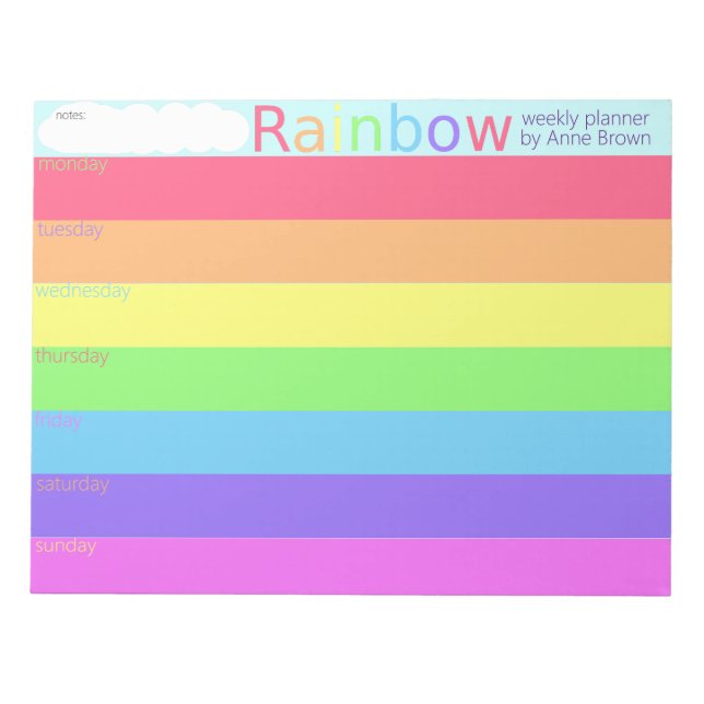 Bloco de Notas do Rainbow Weekly Planner To Do (Frente)