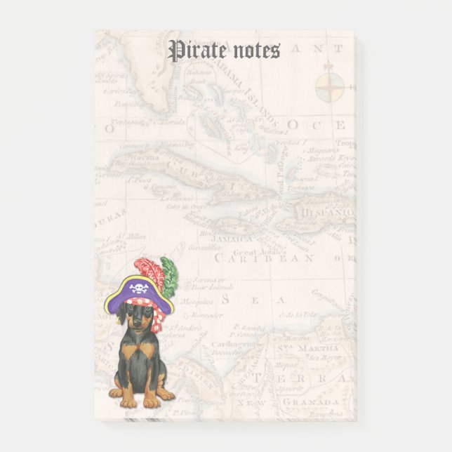Bloco De Notas Doberman Pinscher Pirate (Frente)
