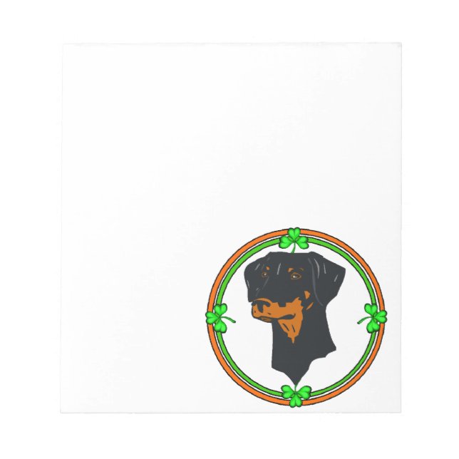 Bloco De Notas Doberman Pinscher St Patricks (Frente)