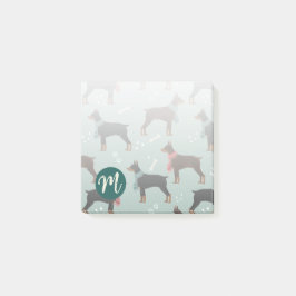 Bloco De Notas Dobermanes vermelhos e negros em Escarpões Padrão 