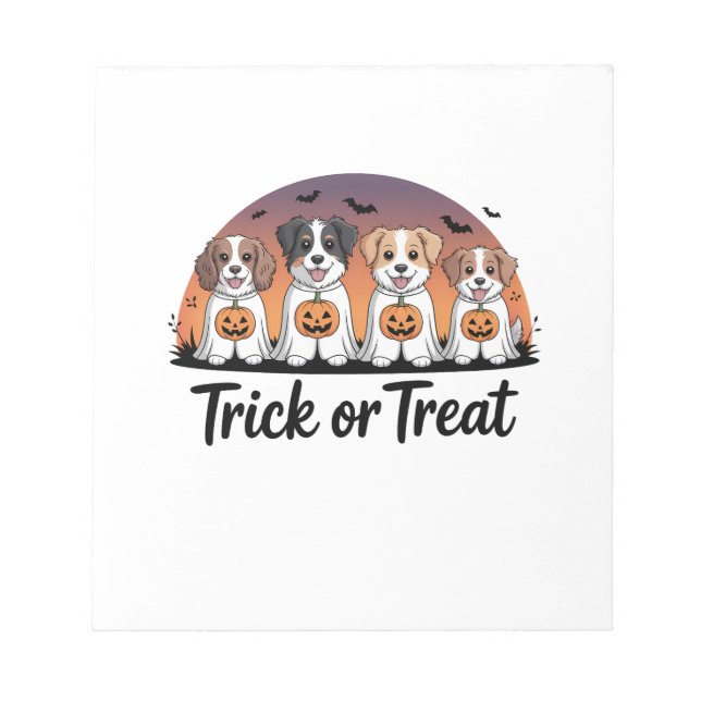 Bloco De Notas Doce ou Travessura Halloween (Frente)