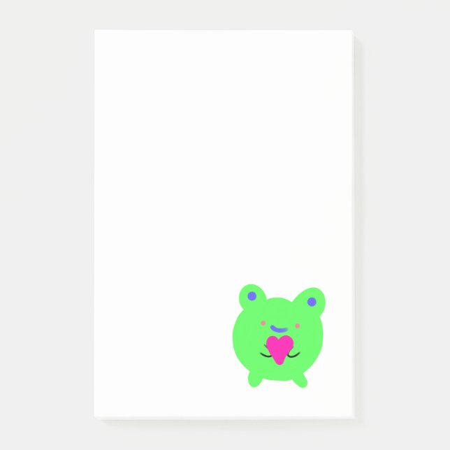 Bloco De Notas Doce Sapo com coração (Frente)
