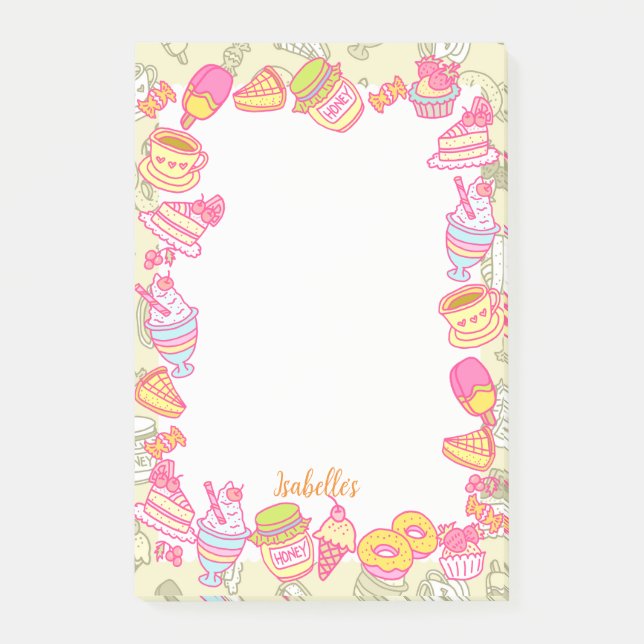 Bloco De Notas Doces Bakery e Bebidas Verdes (Frente)