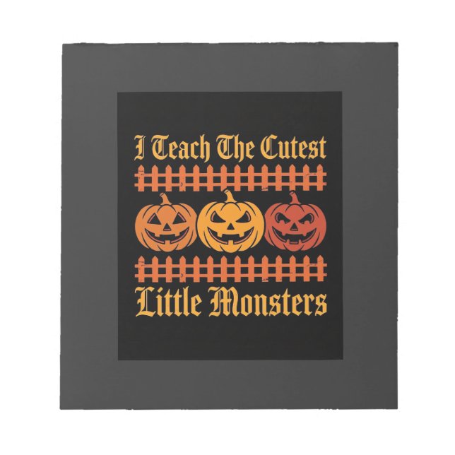 Bloco De Notas Doces ou Travessuras do Halloween Monstrinhos Abób (Frente)