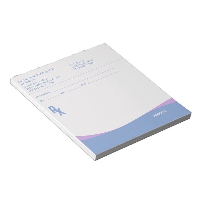 Bloco De Notas Doctor Prescription Notepad – Editable Doctor RX (Inclinado)