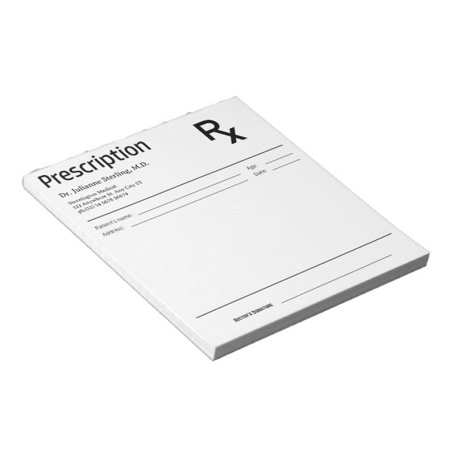 Bloco De Notas Doctor Prescription Notepad – Editable Doctor RX (Inclinado)