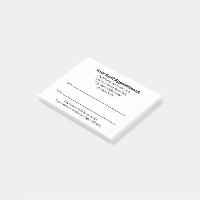 Bloco De Notas Doctor's Office Your Next Appointment Reminder (Inclinado)