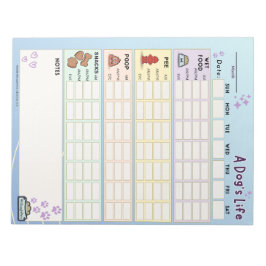 Bloco De Notas Dog Daily Tracker, Início Domingo