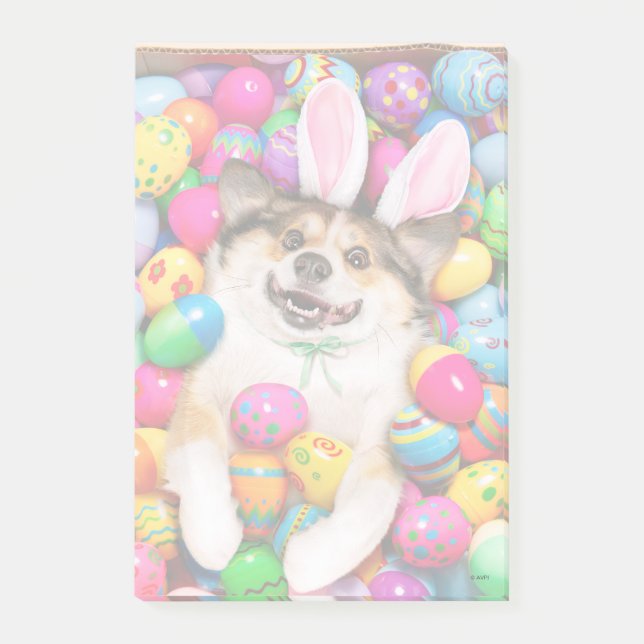 Bloco De Notas Dog Laying on Easter Eggs (Frente)