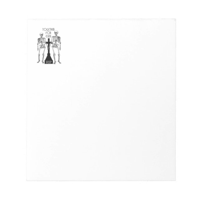 Bloco De Notas Dois esqueletos apaixonados (Frente)