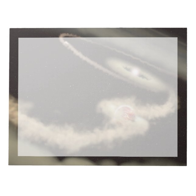 Bloco De Notas Dois Exoplanetas Gás Orbitando Uma Jovem Estrela (Frente)