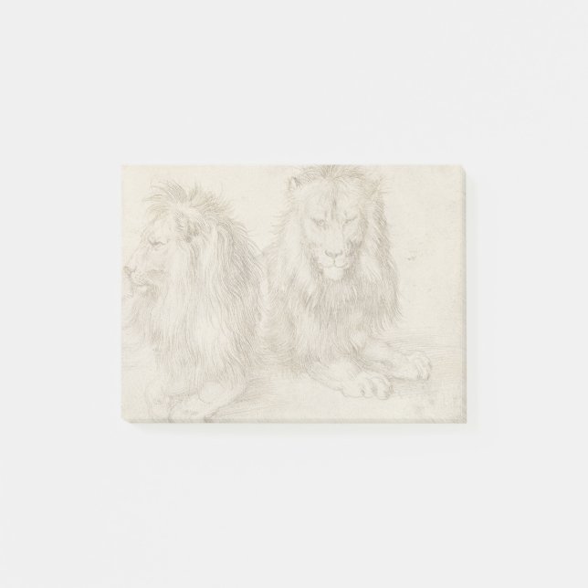 Bloco De Notas Dois leões sentados Albrecht Durer (Frente)