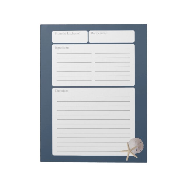 Bloco De Notas Dólar Azul de Areia e Fécula de Receita (Invertido)