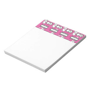 Bloco De Notas Domino Pieces Dominoes Board Game Pink Glitter