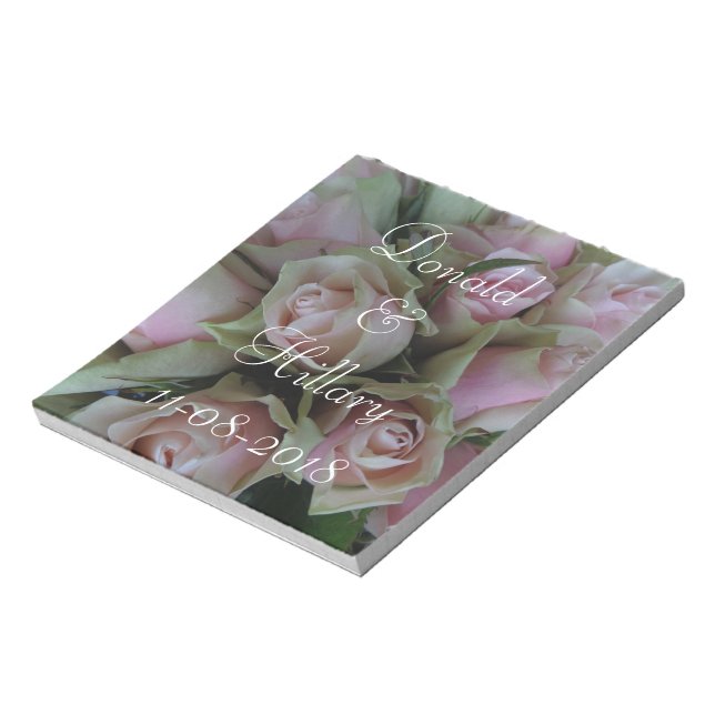 Bloco De Notas Donald & Hillary Casamento Data Bridal Obrigado (Invertido)