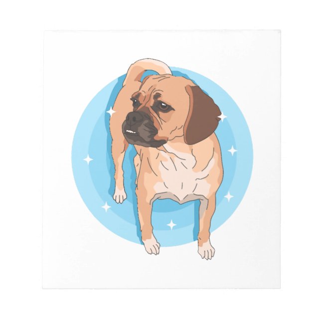 Bloco De Notas Dono de Puggle Amante de Puggles (Frente)