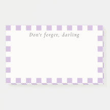 Don't Forget Darling | Cute Lavender Check
