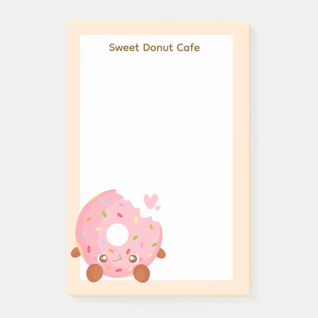 Bloco De Notas Donut Alegre Com Confeitos (Frente)