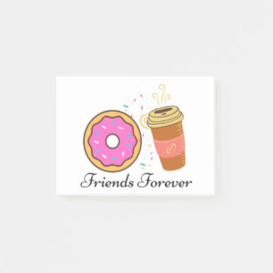 Bloco De Notas donut café amigos para sempre notas adesivas