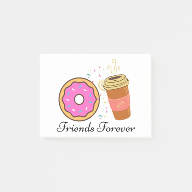 Bloco De Notas donut café amigos para sempre notas adesivas (Frente)