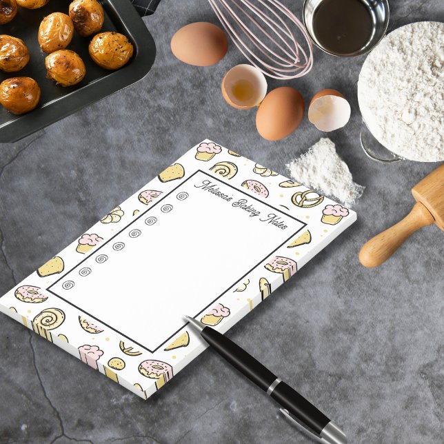 Bloco De Notas Doodle do Doce Doce Doce com Tratamentos Amarelos, (Criador carregado)