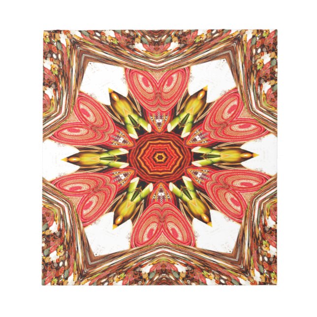 Bloco De Notas Doodle Floral Art Impressão (Frente)