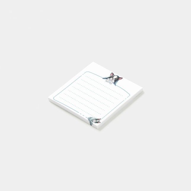 Bloco De Notas Dormindo em Boston Terrier Poste as notas (Inclinado)
