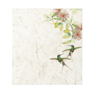 Bloco de notas dos animais das flores dos pássaro