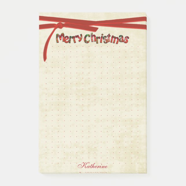 Bloco De Notas Dot Grid Felry Natal Tartan (Frente)