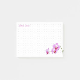 Bloco De Notas Dotado | Seu nome - Orchid Floral Photoographic