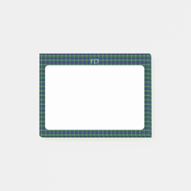 Bloco De Notas Douglas Oficial Tartan com monograma/nome (Frente)
