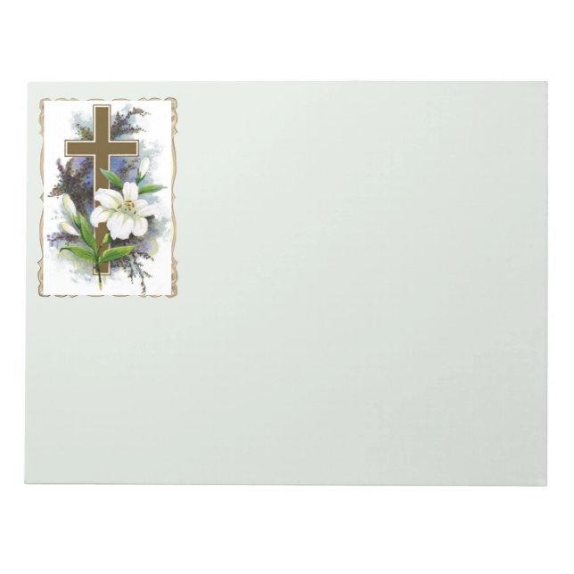 Bloco De Notas Dourada Cruz Cristã (Frente)