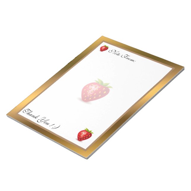 Bloco De Notas Dourada Fruta moderna adicione seu texto (Inclinado)