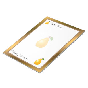 Bloco De Notas Dourada Fruta moderna adicione seu texto
