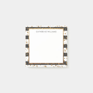 Bloco De Notas Dourada Glitter Confetti com Glitter com Faixa Br