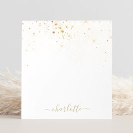 Bloco De Notas Dourada Glitter Sparkly Elegante - Script Glamoros