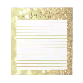 Bloco De Notas Dourada Glitter Vinculada Personalizada