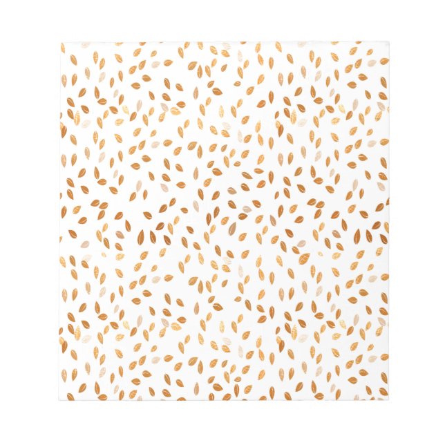Bloco De Notas Dourada Leaf Confetti em Fundo Rosa (Frente)