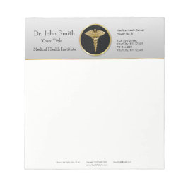 Bloco De Notas Dourado Caduco Médico Profissional - Notepad