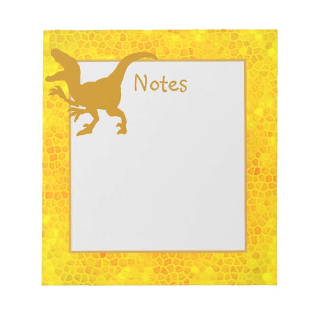 Bloco De Notas Dourado dinossauro (Frente)