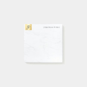 Bloco De Notas Dourado E Marble Modern Elegante Modelo Limpo