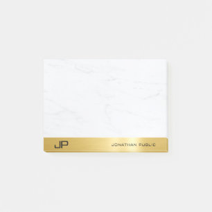 Bloco De Notas Dourado E Marble Moderno, Simples Modelo Elegante
