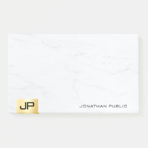 Bloco De Notas Dourado E Marble Moderno, Simples Modelo Elegante