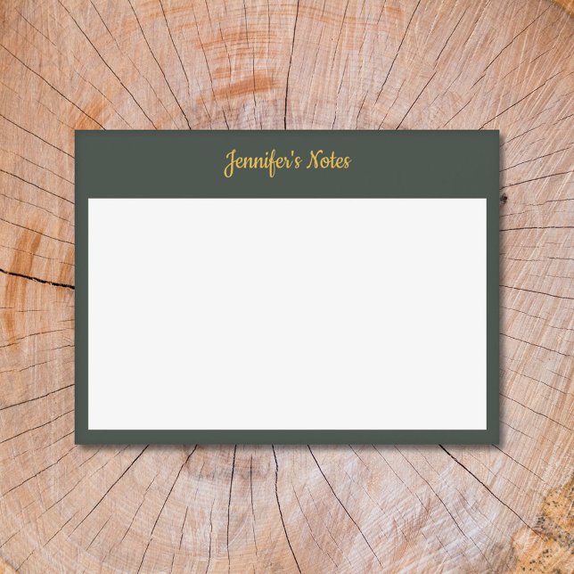 Bloco De Notas Dourado e verde florestal (Gold & Forest Green Post-it Notes)